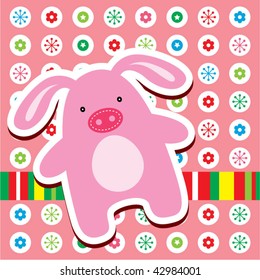christmas piggy greeting card