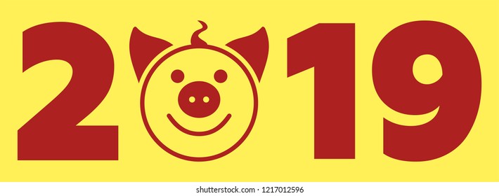 Christmas piggy, Merry Christmas and Happy New Year background with pigs, Vector illustration EPS 10.