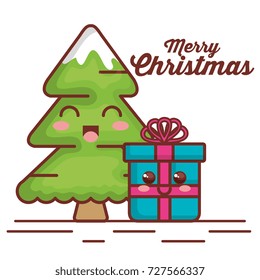 christmas pine character icon