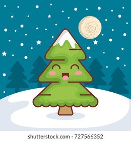 christmas pine character icon