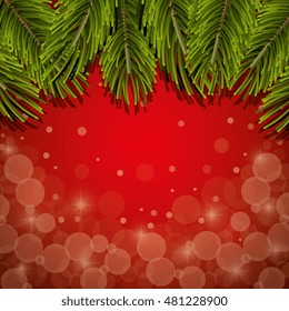 christmas pine leaves background