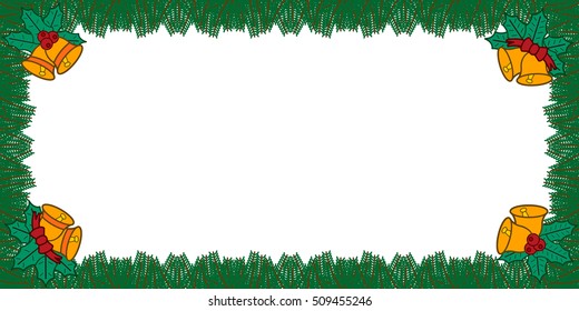 Christmas pine needles frame.