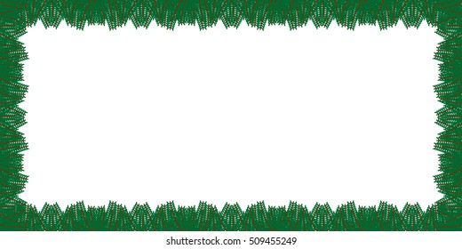 Christmas pine needles frame.