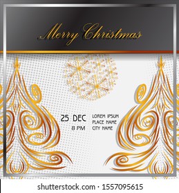 the christmas pine snow card logo wallpaper on white grey background