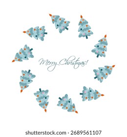  Christmas Pine tree with apple wreath on the Theme of Christmas and New Year