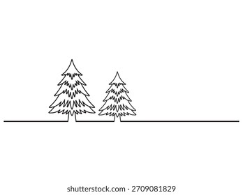 Christmas Pine Tree Black and White