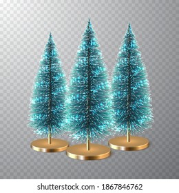 Pino de Navidad o pino cónico. Decoración navideña. Ilustración vectorial.