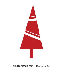 christmas pine tree decorative icon vector illustration design
