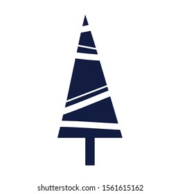 christmas pine tree decorative icon vector illustration design