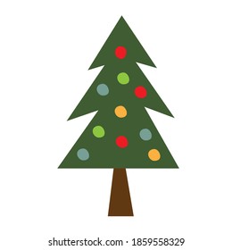 christmas pine tree decorative icon vector illustration design