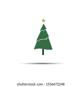 Christmas pine tree icon. Christmas icons with flat style