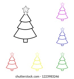 Christmas pine tree line icon. Elements of Christmas and New Year in multi colored icons. Simple icon for websites, web design, mobile app, info graphics on white background