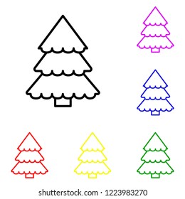 Christmas pine tree line icon. Elements of Christmas and New Year in multi colored icons. Simple icon for websites, web design, mobile app, info graphics on white background