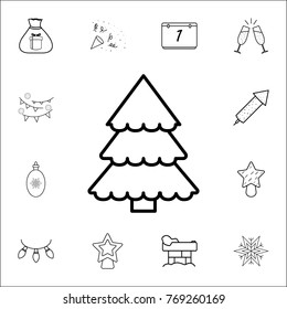 Christmas pine tree line icon. Set of Christmas and New Year icons. Signs, outline symbols collection, simple thin line icons for websites, web design, mobile app on white background