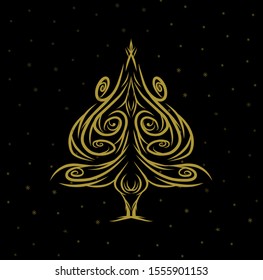 the christmas pine tree logo design wallpaper with black background