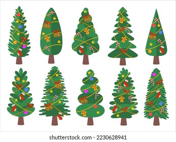 Christmas Pine Tree with Ornaments