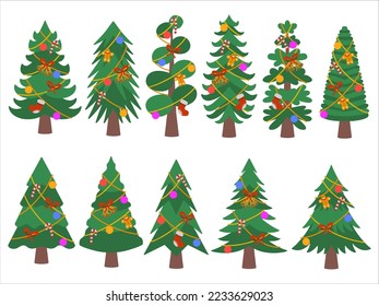 Árbol de pino de Navidad con ornamentos