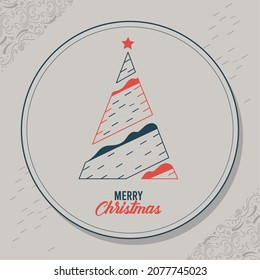 christmas pine tree seal circle