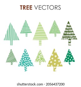 Christmas pine tree in seamless pattern with multicolored vectors during winter season