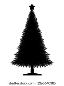 Christmas pine tree silhouette vector