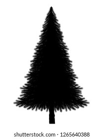 Christmas pine tree silhouette vector