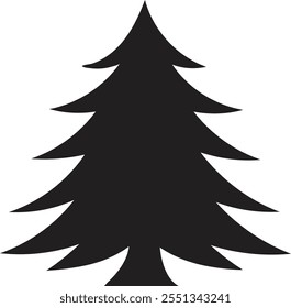 Christmas pine tree silhouette vector