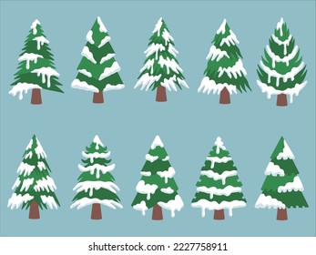Christmas pine tree snow clip art