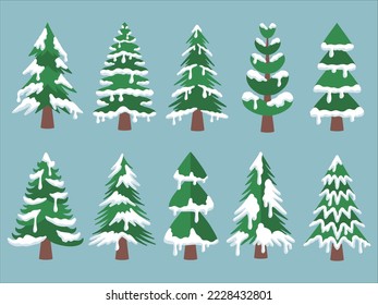 Christmas pine tree snow clip art