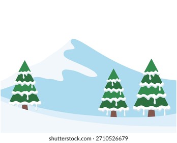 Christmas Pine Tree Snow Illustration
