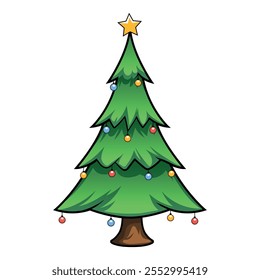 Christmas pine tree vector art
