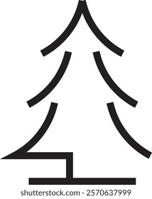 Christmas Pine Tree Vector Icon Illustration