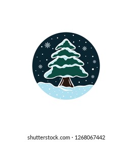 christmas pine tree vector illustration