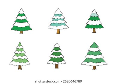 Christmas Pine Tree Vector Illustration – Festive Evergreen Design for Holiday Projects