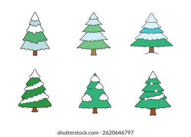 Navidades Ilustración vectorial de pinos – Diseño festivo para proyectos de Festiva