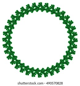 Christmas pine-tree wreath. Design element for Christmas decorations, greetings cards and other design artworks. Vector clip art.