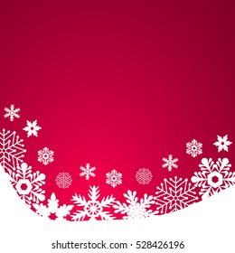 Christmas pink background, with snowflakes vector illustration.