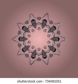 Christmas pink, gray and neutrals. Vector illustration. Magic pink, gray and neutral holiday abstract background with star and falling snowflakes.
