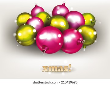 Christmas pink and green balls