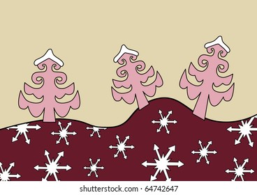 Christmas pink hills card