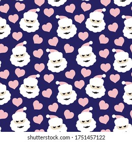 Christmas Pink Navy Holiday seamless pattern background for website graphics, fashion textiles
