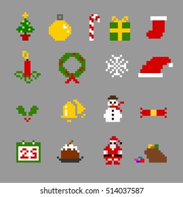Christmas Pixel Icon Set