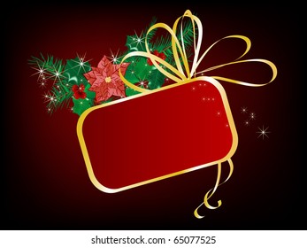 Christmas place card with garland