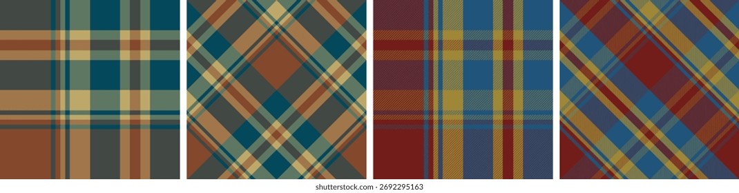 Natal padrão xadrez set.checkered tecido textura fundo.