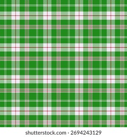 Patrón de repetición de cuadros de Navidades en verde rojo blanco. Diseño de fondo de Ilustración vectorial gráfica de tartán a cuadros para tela e impresiones.