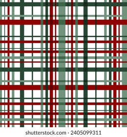 Weihnachten plante nahtlose Muster in grünen, roten Farben. Gemütlicher Winter-Schachbrettmuster, wiederholter Hintergrund. Vektor Winter Zeit traditionelle Flanellgestaltung, schottische Ornamente, Scheck, Gingham Tartan Print, Tapete