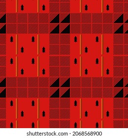 Christmas plaid vector seamless pattern.