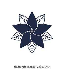 Christmas plant decoration isolated vector icon. Merry christmas and happy new year symbol illustration.
