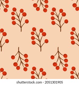 Christmas Plant Ornament Pattern Background. Social Media Post. Christmas Decorative Vector Illustration.