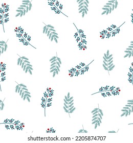 Christmas plant seamless pattern background 