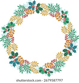 Weihnachtspflanzenkranz, Vektormaterial